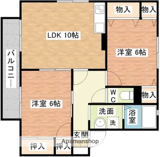 セジュールM−C【2階】の間取り