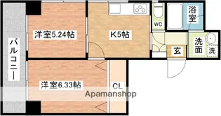 トラッド中央橋【705号室】の間取り