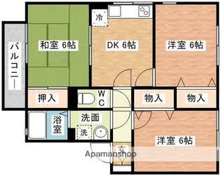 セジュール夢彩都A【201号室】の間取り