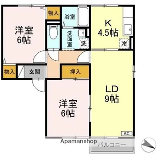 リバーサイドK【1階】の間取り