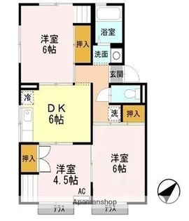 プレジール泉B【1階】の間取り