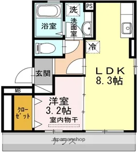 カーサモンターナ【1階】の間取り