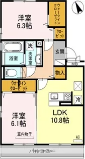 カーサヒルズ【1階】の間取り