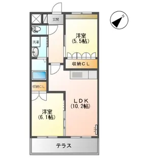 ヴァンベールKOUKI【1階】の間取り
