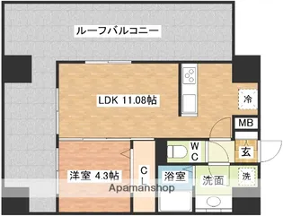 フェリーチェ梅香崎【3階】の間取り