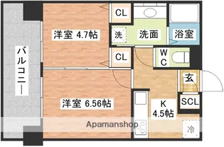 フェリーチェ梅香崎【5階】の間取り