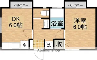 片淵丸尾ハイツD棟【201号室】の間取り
