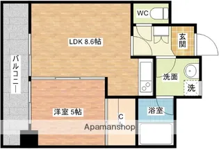 パラッツォM【205号室】の間取り