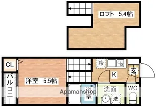 1Kの間取り画像