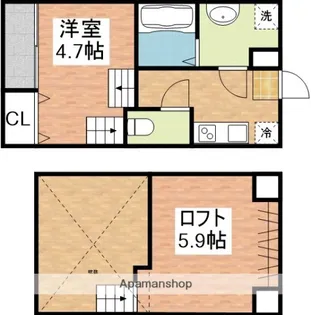 MODERN PALAZZO 戸石BRILLER【206号室】の間取り