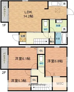ルーチェパレ【101号室】の間取り