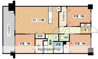 アルファステイツ滑石Ⅱ【704号室】の間取り