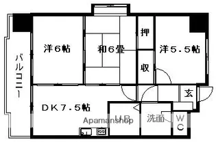 時津ロードマンション【501号室】の間取り