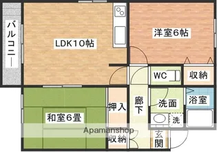 下田アパート【201号室】の間取り