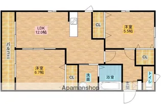 SAINT MICHEL(サン ミッシェル)【203号室】の間取り