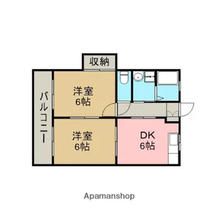 ハーモニーイン広田【202号室】の間取り