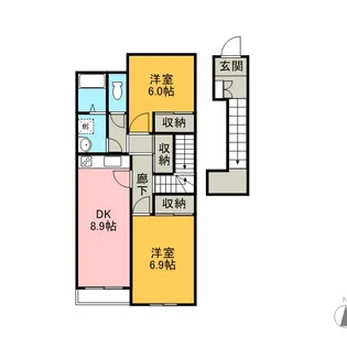 プチハイムオールエイト【202号室】の間取り