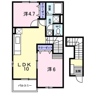 レジデンス四季B【2階】の間取り