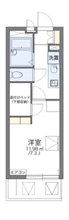 レオパレスリバーサイド K【208号室】の間取り