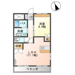ラシュレ弐番館【201号室】の間取り