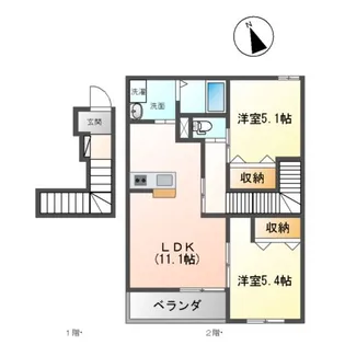 ローズティアラ【202号室】の間取り