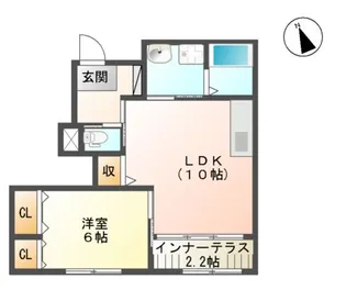 ガーデンコート25【102号室】の間取り