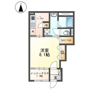 サニーハイツ広田南【1階】の間取り