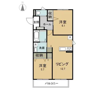 ホープC棟【202号室】の間取り