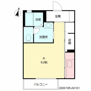 クラヴィエ黒髪【101号室】の間取り
