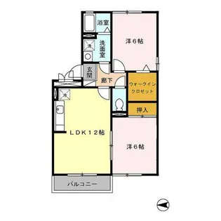 2LDKの間取り画像