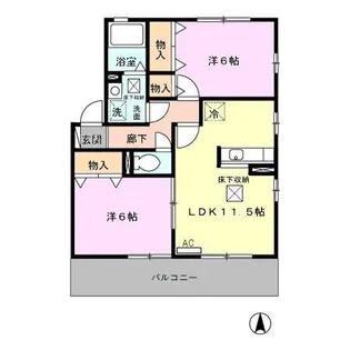 グランドウィン さくら【1階】の間取り