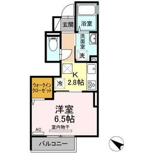 ボヌール黒髪【1階】の間取り