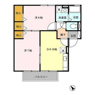 さくら館 A棟【2階】の間取り