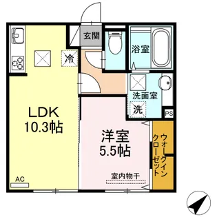 サザンコースト天神【1階】の間取り
