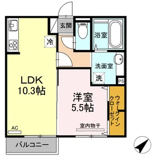 サザンコースト天神【2階】の間取り