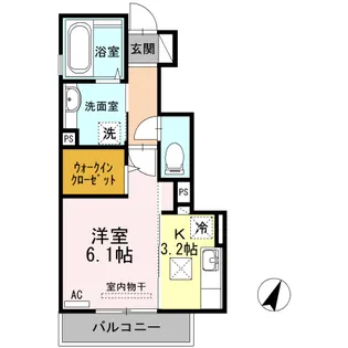 フルールカルチェ【1階】の間取り
