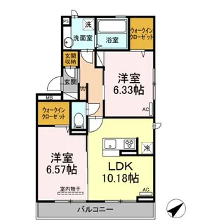 サンヒルズ天神 B棟【3階】の間取り