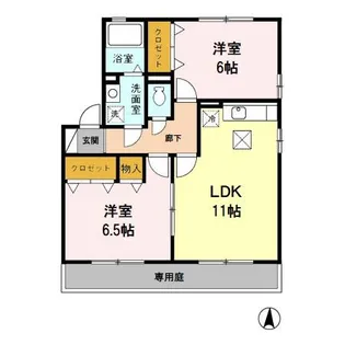 ハーベスト大和 D棟【1階】の間取り