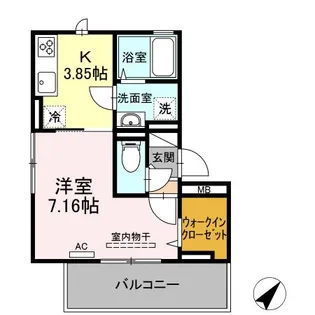 サンヒルズ天神 A棟【2階】の間取り