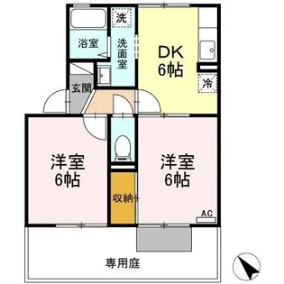 ロイヤルプラムB【1階】の間取り