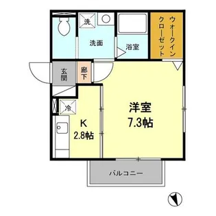 パルティール・パレス A棟【205号室】の間取り