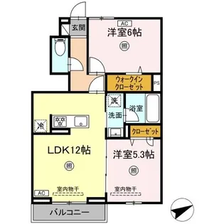 グランシュシュ【1階】の間取り