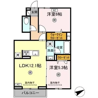 グランシュシュ【1階】の間取り
