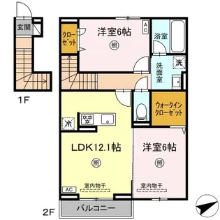 グランシュシュ【2階】の間取り