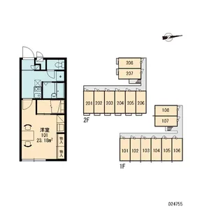 レオパレスプリマベーラ【101号室】の間取り