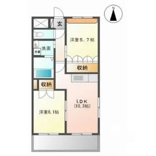 洋光ハウス【2階】の間取り
