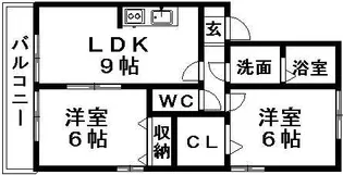 ロイヤルガーデン天神 A棟【101号室】の間取り