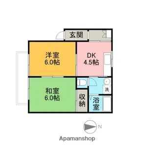フラワーガーデンB棟【1階】の間取り