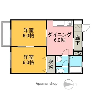 2DKの間取り画像