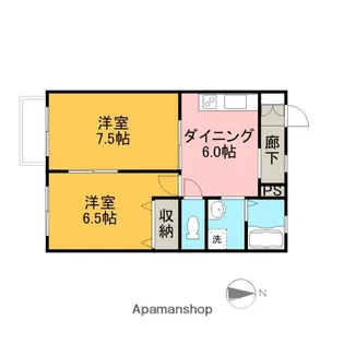 グランディール二本松A【203号室】の間取り